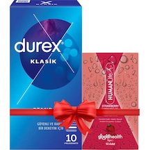 Durex Klasik Prezervatif 10'lu + Humanlife 5 Gr X 10 Çilek Aromalı Jel Lubricant