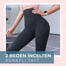 Bonbonetti Chocolate Baby & Kids Incelten Tayt, 2 Beden Incelten Beli Agraflı Extra Yüksek Bel Sıkılaştırıcı Korse Tayt SiYAH
