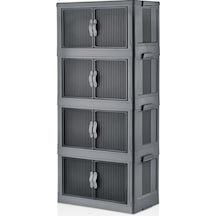 Emayhome Fold & Go 4 Kat Katlanır Dolap - Antrasit Mavi