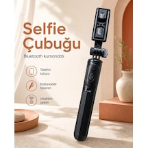 Bluetooth Kumandalı Katlanabilir Telefon Tutuculu Selfie Çubuğu