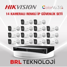 Hikvision 4 Mp 14 Kameralı Colorvu 3.0 Aı İp Güvenlik Kamera Seti Dahili Mikrofonlu