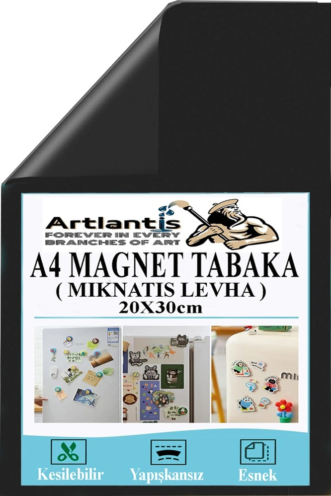 A4 Magnet Tabaka 1 Adet Manyetik Mıknatıs Levha 20x30 Cm Esnek Kaliteli Foto Magnet Fotoğraf Resim Metal Yüzeye Yapışma
