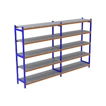 5 Katlı Duble Depo Rafı - 300-350 Kg Taşıma Kapasiteli Hafif Rack Raf Metalik