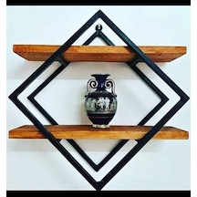 Bengimobilya Kitaplık Duvar Monte Zlf İkili Ahşap Raf Metal Transmisyon Siyah