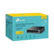 Ls105gp 4 Port Gıgabıt + 1 Port Rj45 Uplınk Poe 65w 250 Metre Poe Mesafe Metal Kasa Swıtch