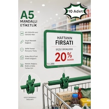 10 Adet - A5 Mandallı Etiketlik Fiyatlık Sepet Raf Askılık Fiyat Etiketi Çerçeveli Market Mağaza Yeşil