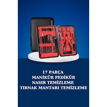 17 Parça Manikür Seti Taşınabilir Özel Çantalı El Ve Ayak Bakımı Tırnak Batığı Temizleme - Lisinya