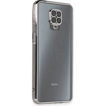 Mey İthalat Redmi Note 9 Pro Kılıf Lensli Silikon - Gümüş