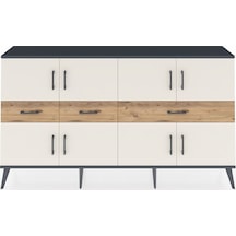 Arges Konsol 5 Raflı 3 Çekmeceli 8 Kapaklı 176x30x99 Antrasit-aytaşı/çam Aytası/atlas Çam - Antrasıt