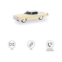 Bluetooth Hoparlör Cadillac 1969 Görünümlü Retro Klasik Araba Tasarımlı 10w Fm Usb Tws Speaker D83