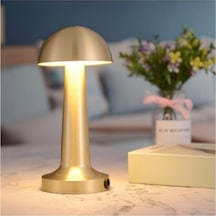 Cata Ct-8429 Lizbon Antik Şarjlı Masa Lambası Gold Krom Kasa 3 Renk Antik Eskitme
