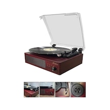 Mtx-303 Nostaljik Pikap Plak Çalar Şarjlı Bluetooth Aux Hoparlörlü 3 Devir İğne Dahil