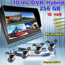 Dvr Hybrid 10'' Ekran Ve 4 Ad Beyaz Ledli Kelebek Kamera Seti 12v