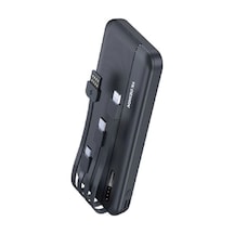 10000 Mah Micro Type-c Usb Lightning 4 Kablolu Hızlı Kablosuz Şarj Powerbank Çok Renkli