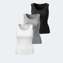 Slazenger VATIK 3 lü Set Kadın  Beyaz - Gri - Siyah Atlet