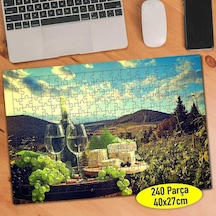 Toskana İtalya Üzüm Şarabı 240 Parça Puzzle Yapboz-101194488