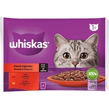 Whiskas Pouch Sos İçerisinde Sığır Etli ve Tavuklu Yetişkin Kedi Maması 4 x 85 G