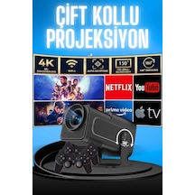 Projektör Siyah Android Taşınabilir Sinema Projeksiyon Wifi Destekli En Güncel Sürüm Akıllı 18806334