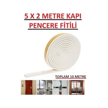 Beyaz Pencere Yalıtım Süngeri Fitili 10 Metre Yapışkanlı Pimapen Kapı Fitili Cam Bandı Sızdırmazlık Fitili 10 M