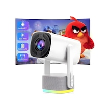 4k Kablosuz Projektör Ultra Hd 4 Saat Şarj Kapasitesi 300 Ansı Wifi 6 Bluetooth 5.2uzaktan Kumandalı Beyaz