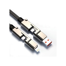 4in1 Güçlü Ve Sağlam Data Ve Şarj Kablosu - Apple UyumluiOs UyumluType-c Usb
