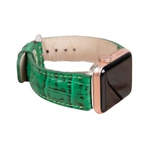 Bouletta Apple Watch Uyumlu Deri Kordon 42-44-45Mm Croco Yk04 Yeş