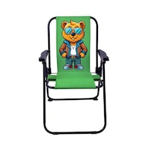 Exent Gözlüklü Maskot Ayı 2-6 Yaş Lüx Çocuk Piknik Sandalyesi-mini Kamp Sandalyesi-yeşil