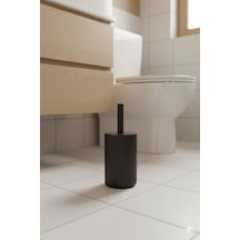 Lines Serisi Siyah Akrilik Tuvalet Fırçası Silindir Standlı, 34cm, Kolay Temizlik - 3371