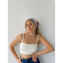 Retrobird Crop Üst Kadın Ekru