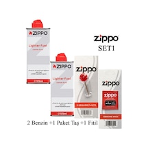 Zippo Çakmak İkmal Seti Bidon Benzin Fitil Taş Set1