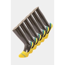 Türen 9002 Erkek Çizgili Babet Çorap 6'lı Paket-sarı Sarı