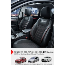 Titanyum Serisi Lüks Keten Oto Koltuk Kılıfı- Peugeot 206-207-208-306-307-407- Uyumlu Kırmızı