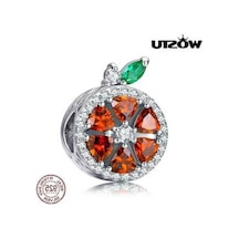 Novahub Doğal 925 Ayar Gümüş Kırmızı Greyfurt Charm Fit Boncuk Bilezik Kolye, Wostu Orijinal Tasarım Gümüş