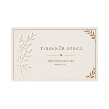 3d Görünümlü Zarif Yaprak Detaylı Teşekkür Kartı 8 X 5 Cm 100 Adet