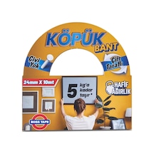 Boss Tape 2732 Çift Taraflı Köpük Bant 24mmx10m Hafif Ağırlık 5kg