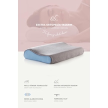 Pafu Visco Boyun Destekli Karbon Ortopedik Yastık Gri