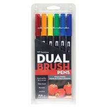 Tombow Dual Brush Pen 6 Renk Set Primary