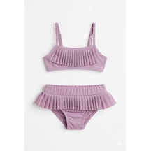 Beniizle Fırfırlı Kız Çocuk Bikini Takımı Gül Kurusu
