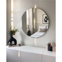 Ayna / Yuvarlak Ayna / Dekoratif Ayna / Banyo Aynası/konsol Aynası/50 Cm Çapında 50 X 50 Gümüş