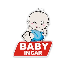 Araçta Bebek Var Uyarı Yapıştırma Sticker 22Cm