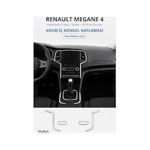 Renault Megane 4 2016 Ve Sonrası Uyumlu Krom İç Konsol Kaplaması Paslanmaz Çelik