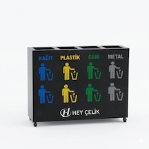 4 Lü Sıfır Atık Kutusu Geri Dönüşüm Ünitesi Gd-204 Metal Atık Ayrıştırma Sistemi
