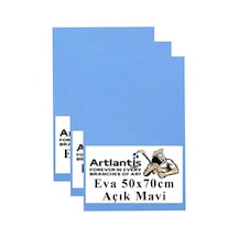 Açık Mavi Eva 50x70 Cm 3 Adet Eva Süngeri Okul Kreş Anasınıfı Elişi Etkinlikleri