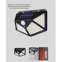 100 Led Solar Lamba Hareket Algılamalı Bahçe Duvar Dış Semeglbl - 30 Me Aydınlatma