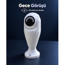 Wifi Bağlantılı Mobil İzleme Ve Kayıt Oynatma Destekli Ampul Kamera Beyaz - Çok Renkli