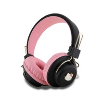 Hello Kitty Lisanslı Metal Kitty Logolu Yuvarlak Bluetooth 5.3 Kulak Üstü Kulaklık Pembe