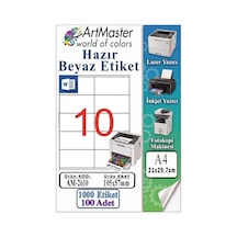 A4 Hazır Beyaz Etiket 105x57 Mm 100 Sayfa 1 Paket 10 Lu Kendinden Yapışkanlı Fotokopi Lazer İnkjet Kağıdı Yazıcılar İçin