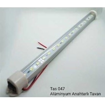 12v 25cm Alüminyum Gövde Anahtarlı Led Tavan Lamba Beyaz 1 Ad