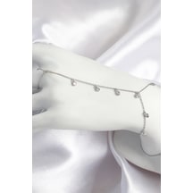 Pirinç Zirkon Taşlı Sallantılı Model Gümüş Renk Kadın Şahmeran - Tj-sn696 Çok Renkli