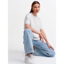 3683 Basic T-Shirt-Gri - 499683487 Gri
